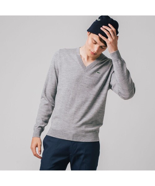 LACOSTE（ラコステ）の「Karl Karl(R)Vネックニットセーター（ニット/セーター・メンズ・ブラック/グレー/ネイビー/ライトブラウン・4/2/5/3）」の3枚目の写真