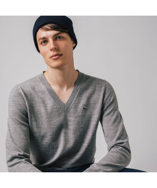 LACOSTE（ラコステ）の「Karl Karl(R)Vネックニットセーター（ニット/セーター・メンズ・ブラック/グレー/ネイビー/ライトブラウン・4/2/5/3）」の18枚目の写真