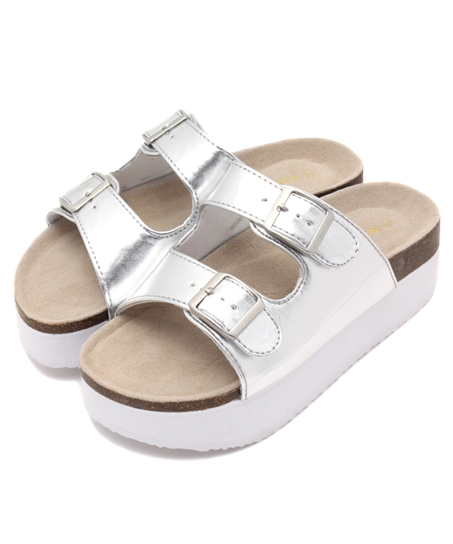 WEGO(ウィゴー)の「WEGO/厚底ベルトサンダル(サンダル・レディース・その他1/ホワイト/ブラック/シルバー・MEDIUM/LARGE)」の16枚目の写真