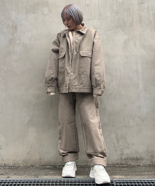 DANKE SCHON（ダンケシェーン）の「DankeSchon/ダンケシェーン/ダックカバーオールジャケット（カバーオール・メンズ・ホワイト/ブラック/カーキ・FREE）」の14枚目の写真