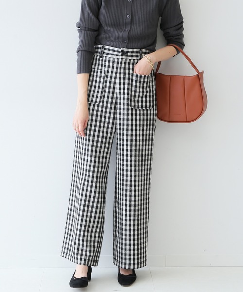 SLOBE IENA（スローブイエナ）の「ウールフラノストレートパンツ【手洗い可能/ウエストゴム】◆（その他パンツ・レディース・ブラック系その他/グレー系その他・36/38）」の13枚目の写真