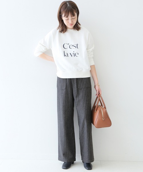 SLOBE IENA（スローブイエナ）の「ウールフラノストレートパンツ【手洗い可能/ウエストゴム】◆（その他パンツ・レディース・ブラック系その他/グレー系その他・36/38）」の21枚目の写真