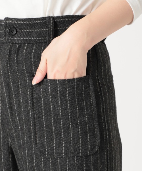 SLOBE IENA（スローブイエナ）の「ウールフラノストレートパンツ【手洗い可能/ウエストゴム】◆（その他パンツ・レディース・ブラック系その他/グレー系その他・36/38）」の15枚目の写真