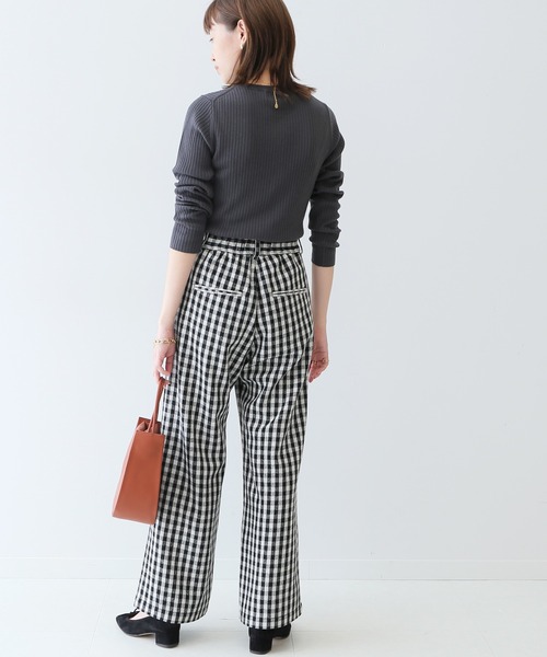 SLOBE IENA（スローブイエナ）の「ウールフラノストレートパンツ【手洗い可能/ウエストゴム】◆（その他パンツ・レディース・ブラック系その他/グレー系その他・36/38）」の16枚目の写真