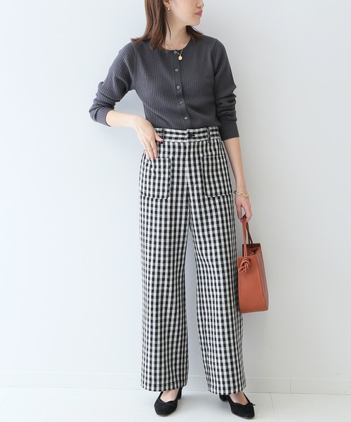 SLOBE IENA（スローブイエナ）の「ウールフラノストレートパンツ【手洗い可能/ウエストゴム】◆（その他パンツ・レディース・ブラック系その他/グレー系その他・36/38）」の6枚目の写真