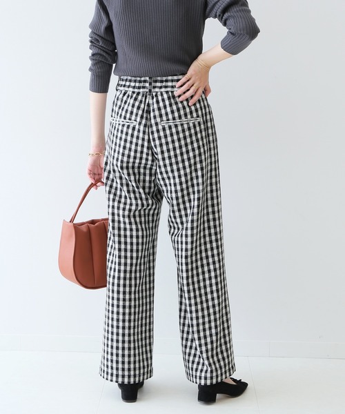 SLOBE IENA（スローブイエナ）の「ウールフラノストレートパンツ【手洗い可能/ウエストゴム】◆（その他パンツ・レディース・ブラック系その他/グレー系その他・36/38）」の7枚目の写真