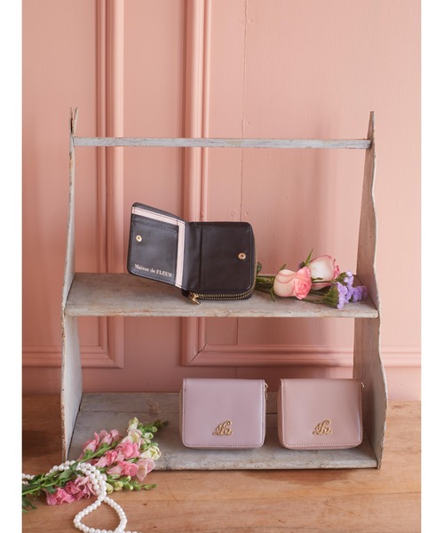 メゾンドフルール　二つ折り財布 ピンク メゾン ド フルール Maison de FLEUR マットベルトリボンミニ