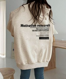 Dalfwin | 2022AW スウェットパーカー 秋冬 韓国スウェット  Motivationプリントフーディー オーバーサイズ(パーカー)