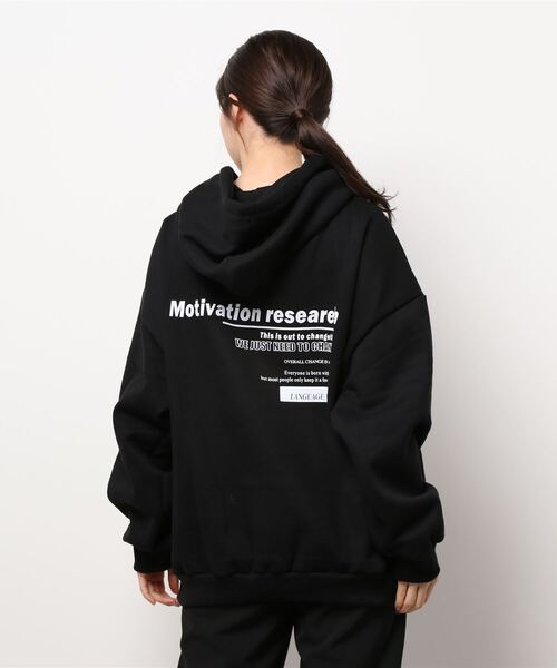 Dalfwin(ダールフィン)の「韓国ファッションMotivationプリントオーバーサイズフーディーパーカー(パーカー・レディース・ブラック/グレー/オートミール/ベージュ系その他/ブラック系その他/グレー系その他・FREE)」の12枚目の写真