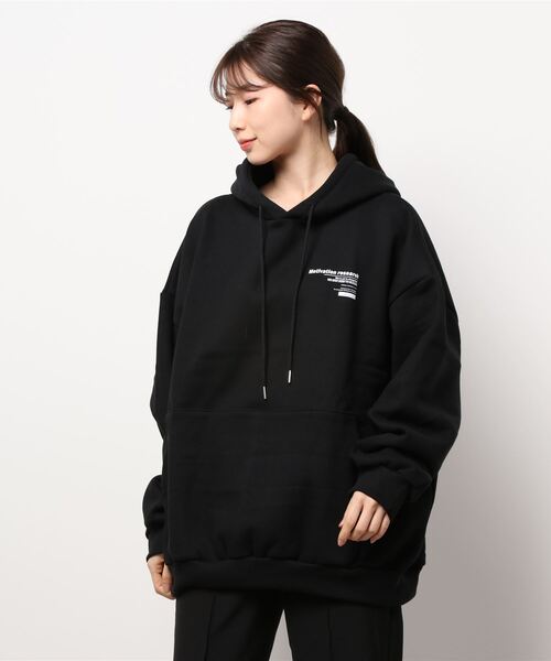 Dalfwin(ダールフィン)の「韓国ファッションMotivationプリントオーバーサイズフーディーパーカー(パーカー・レディース・ブラック/グレー/オートミール/ベージュ系その他/ブラック系その他/グレー系その他・FREE)」の13枚目の写真