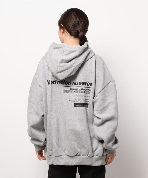 Dalfwin(ダールフィン)の「韓国ファッションMotivationプリントオーバーサイズフーディーパーカー(パーカー・レディース・ブラック/グレー/オートミール/ベージュ系その他/ブラック系その他/グレー系その他・FREE)」の14枚目の写真