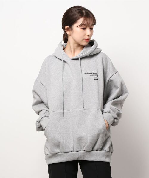 Dalfwin(ダールフィン)の「韓国ファッションMotivationプリントオーバーサイズフーディーパーカー(パーカー・レディース・ブラック/グレー/オートミール/ベージュ系その他/ブラック系その他/グレー系その他・FREE)」の15枚目の写真