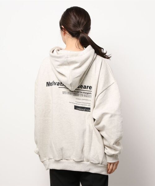 Dalfwin(ダールフィン)の「韓国ファッションMotivationプリントオーバーサイズフーディーパーカー(パーカー・レディース・ブラック/グレー/オートミール/ベージュ系その他/ブラック系その他/グレー系その他・FREE)」の17枚目の写真