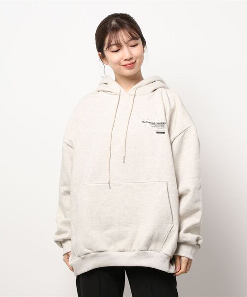 Dalfwin(ダールフィン)の「韓国ファッションMotivationプリントオーバーサイズフーディーパーカー(パーカー・レディース・ブラック/グレー/オートミール/ベージュ系その他/ブラック系その他/グレー系その他・FREE)」の18枚目の写真