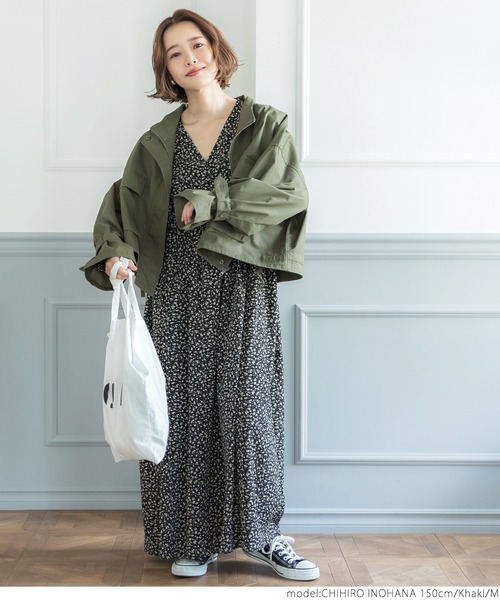 coca（coca）（コカ）の「ミリタリーショートアウター（ミリタリージャケット・レディース・カーキ・ONE SIZE/M/L）」の6枚目の写真