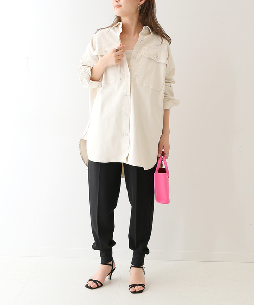 美品 Healthy DENIM ヘルシーデニム スローブイエナ ビッグシャツ H329620I03 サイズ1 ALMOND ベージュ レディース 古着 中古 USED 追加》Healthy DENIM/ヘルシーデニム SLOBE別注 ビッグシャツ ALMOND