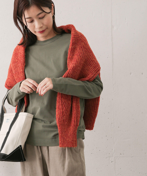 URBAN RESEARCH DOORS(アーバンリサーチドアーズ)の「コットン起毛ロングTシャツ(Tシャツ/カットソー・レディース・ライトグレー/オフホワイト/カーキ・ONE)」の1枚目の写真