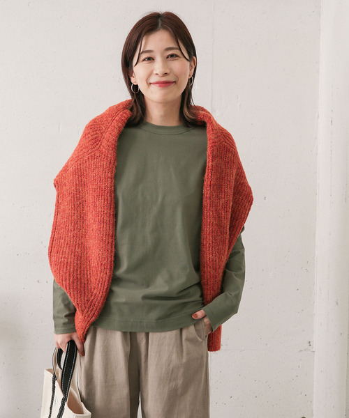 URBAN RESEARCH DOORS(アーバンリサーチドアーズ)の「コットン起毛ロングTシャツ(Tシャツ/カットソー・レディース・ライトグレー/オフホワイト/カーキ・ONE)」の4枚目の写真