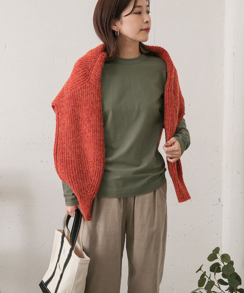 URBAN RESEARCH DOORS(アーバンリサーチドアーズ)の「コットン起毛ロングTシャツ(Tシャツ/カットソー・レディース・ライトグレー/オフホワイト/カーキ・ONE)」の5枚目の写真