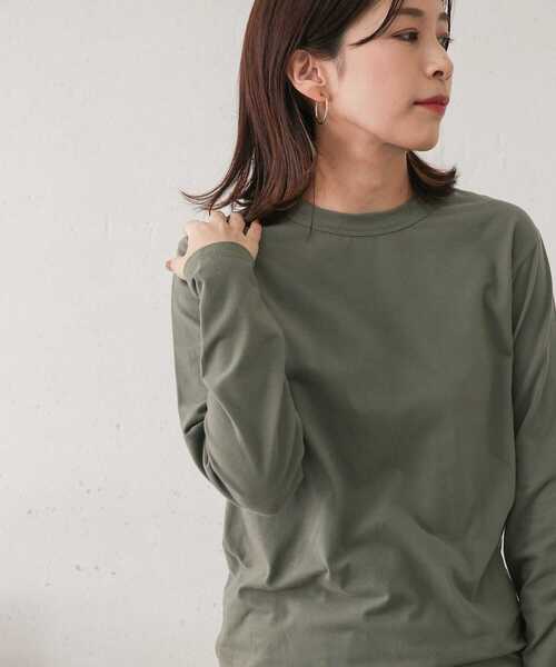 URBAN RESEARCH DOORS(アーバンリサーチドアーズ)の「コットン起毛ロングTシャツ(Tシャツ/カットソー・レディース・ライトグレー/オフホワイト/カーキ・ONE)」の10枚目の写真