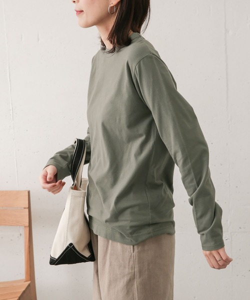 URBAN RESEARCH DOORS(アーバンリサーチドアーズ)の「コットン起毛ロングTシャツ(Tシャツ/カットソー・レディース・ライトグレー/オフホワイト/カーキ・ONE)」の13枚目の写真