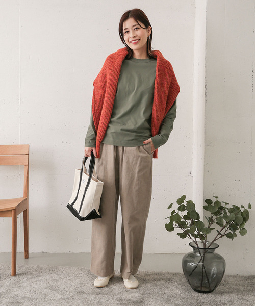 URBAN RESEARCH DOORS(アーバンリサーチドアーズ)の「コットン起毛ロングTシャツ(Tシャツ/カットソー・レディース・ライトグレー/オフホワイト/カーキ・ONE)」の14枚目の写真