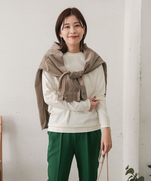 URBAN RESEARCH DOORS(アーバンリサーチドアーズ)の「コットン起毛ロングTシャツ(Tシャツ/カットソー・レディース・ライトグレー/オフホワイト/カーキ・ONE)」の18枚目の写真