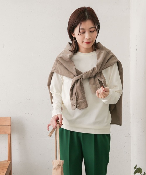 URBAN RESEARCH DOORS(アーバンリサーチドアーズ)の「コットン起毛ロングTシャツ(Tシャツ/カットソー・レディース・ライトグレー/オフホワイト/カーキ・ONE)」の21枚目の写真