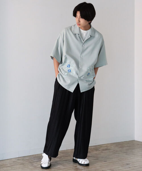 BeAMS DOT（ビームスドット）の「【WEB限定】BeAMS DOT / エンブロイダリ― シャツ（シャツ/ブラウス・メンズ・ブラック/ミント・MEDIUM/LARGE）」の16枚目の写真