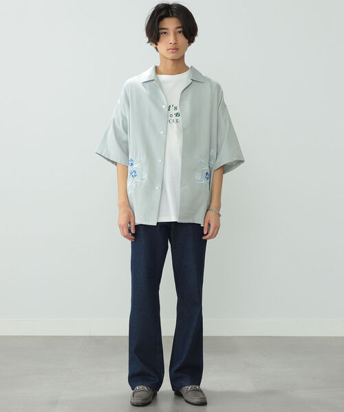 BeAMS DOT（ビームスドット）の「【WEB限定】BeAMS DOT / エンブロイダリ― シャツ（シャツ/ブラウス・メンズ・ブラック/ミント・MEDIUM/LARGE）」の10枚目の写真
