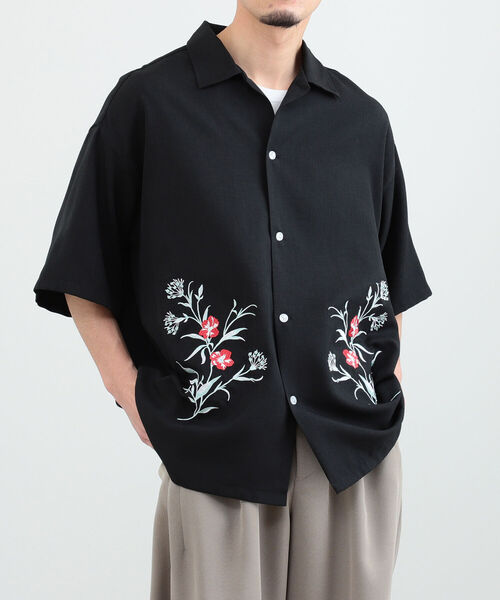 BeAMS DOT（ビームスドット）の「【WEB限定】BeAMS DOT / エンブロイダリ― シャツ（シャツ/ブラウス・メンズ・ブラック/ミント・MEDIUM/LARGE）」の15枚目の写真