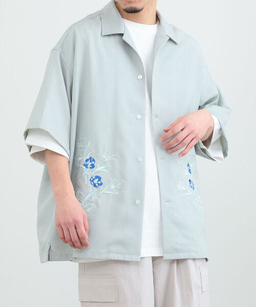 BeAMS DOT（ビームスドット）の「【WEB限定】BeAMS DOT / エンブロイダリ― シャツ（シャツ/ブラウス・メンズ・ブラック/ミント・MEDIUM/LARGE）」の17枚目の写真