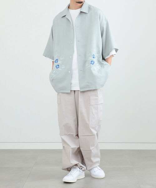 BeAMS DOT（ビームスドット）の「【WEB限定】BeAMS DOT / エンブロイダリ― シャツ（シャツ/ブラウス・メンズ・ブラック/ミント・MEDIUM/LARGE）」の19枚目の写真