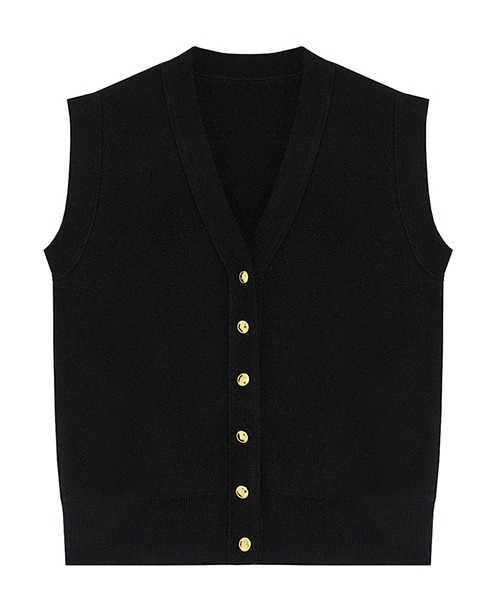 Fano Studios(ファノ ストゥディオズ)の「【Fano Studios】Small gold button V-neck vest FC22S015(ベスト・レディース・ブラック・M/S/L)」の14枚目の写真