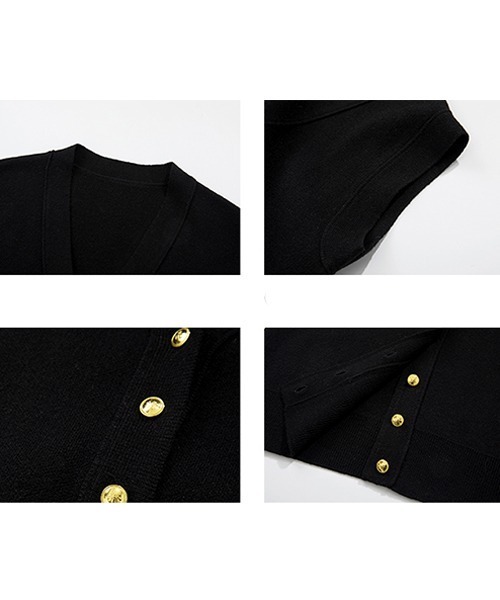 Fano Studios(ファノ ストゥディオズ)の「【Fano Studios】Small gold button V-neck vest FC22S015(ベスト・レディース・ブラック・M/S/L)」の16枚目の写真