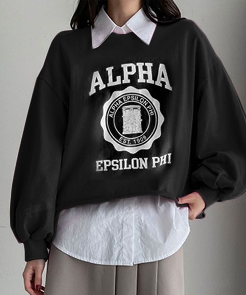 22aw スウェット 韓国ファッション Alphaカッティングスウェット トレーナー スウェット Dalfwin ダールフィン のファッション通販 Zozotown