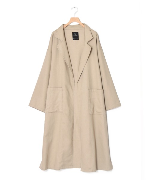 w closet（ダブルクローゼット）の「ベルト付きガウンコート（トレンチコート・レディース・グレイッシュベージュ/ライトベージュ・FREE）」の19枚目の写真