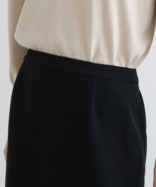 INDIVI V.A.I ☆インディヴィ☆スカートスーツ☆42☆ブラック 洗える／日本製／定番スーツ】トリアセテート混ストレッチ
