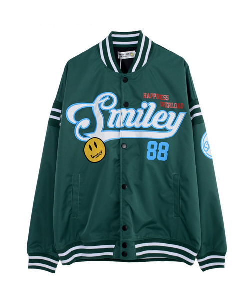 SMILEY FACE スマイリーロゴ刺繍スタジャン スマイリーフェイス SMILEY FACE（スマイリーフェイス）の「『SMILEY FACE