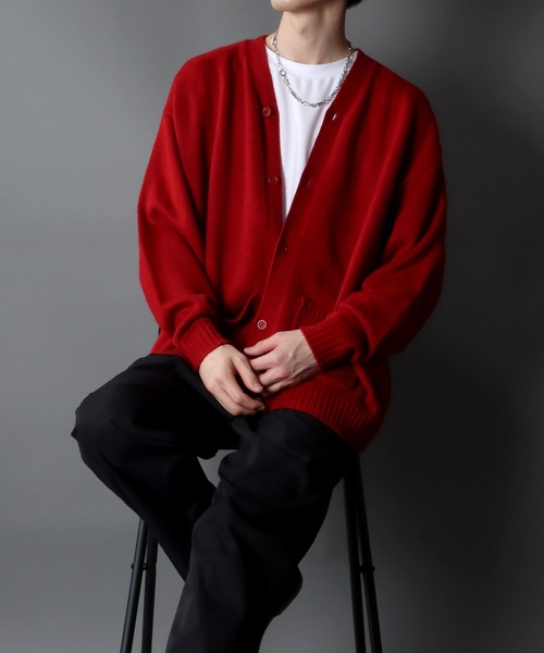 SITRY（シトリー）の「Big silhouette Color Knit Cardigan/ビッグシルエット カラーニット カーディガン/カーデ（カーディガン/ボレロ・メンズ・イエロー/グリーン/レッド/ブルー/オレンジ/ブラック・XL/L/M）」の6枚目の写真