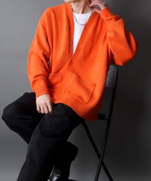 SITRY | Big silhouette Color Knit Cardigan/ビッグシルエット カラーニット カーディガン/カーデ(カーディガン/ボレロ)