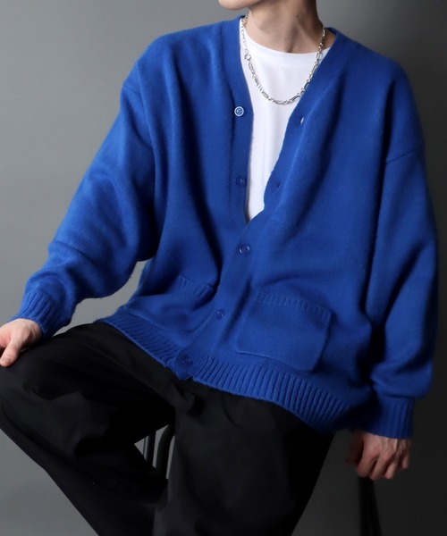 SITRY（シトリー）の「Big silhouette Color Knit Cardigan/ビッグシルエット カラーニット カーディガン/カーデ（カーディガン/ボレロ・メンズ・イエロー/グリーン/レッド/ブルー/オレンジ/ブラック・XL/L/M）」の4枚目の写真