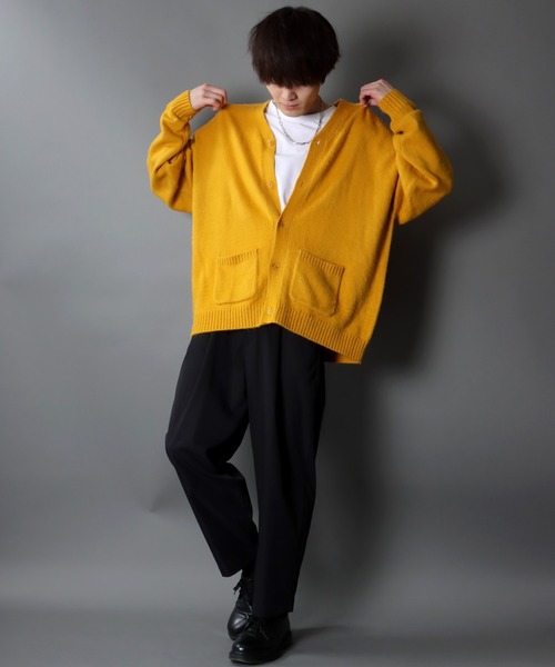 SITRY（シトリー）の「Big silhouette Color Knit Cardigan/ビッグシルエット カラーニット カーディガン/カーデ（カーディガン/ボレロ・メンズ・イエロー/グリーン/レッド/ブルー/オレンジ/ブラック・XL/L/M）」の17枚目の写真