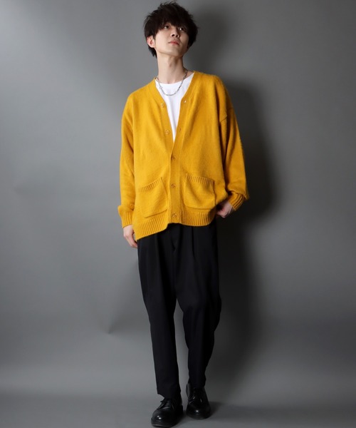 SITRY（シトリー）の「Big silhouette Color Knit Cardigan/ビッグシルエット カラーニット カーディガン/カーデ（カーディガン/ボレロ・メンズ・イエロー/グリーン/レッド/ブルー/オレンジ/ブラック・XL/L/M）」の18枚目の写真