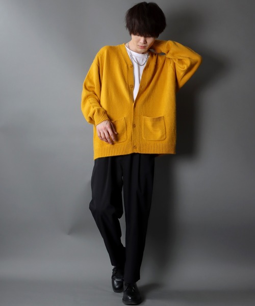 SITRY（シトリー）の「Big silhouette Color Knit Cardigan/ビッグシルエット カラーニット カーディガン/カーデ（カーディガン/ボレロ・メンズ・イエロー/グリーン/レッド/ブルー/オレンジ/ブラック・XL/L/M）」の19枚目の写真