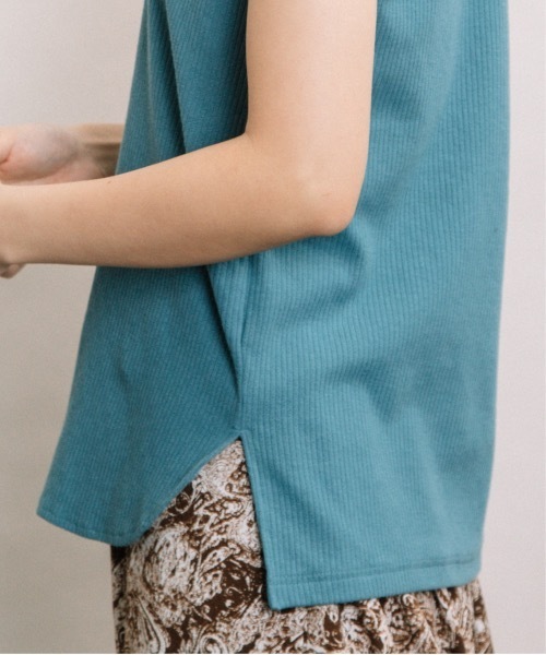 refinedworks（リファインドワークス）の「針抜きテレコ両面タンク（タンクトップ・レディース・ブラック/ブラウン/オフホワイト/ブルー/ライトグリーン系・FREE）」の6枚目の写真