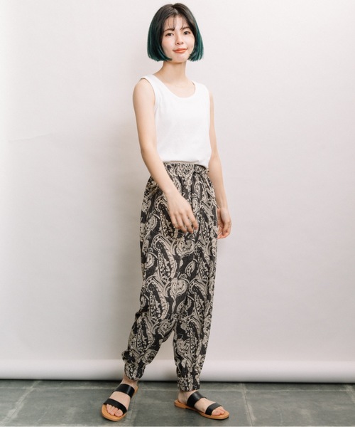 refinedworks（リファインドワークス）の「針抜きテレコ両面タンク（タンクトップ・レディース・ブラック/ブラウン/オフホワイト/ブルー/ライトグリーン系・FREE）」の18枚目の写真