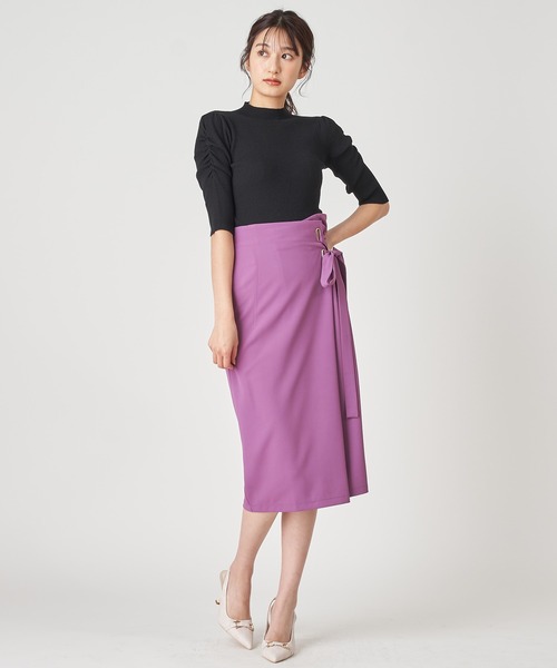 ROYAL PARTY（ロイヤルパーティー）の「【洗えるニット】プチハイネック半袖ニットトップス（ニット/セーター・レディース・ブラック/ベージュ/オフホワイト/ピンク/マルチ・FREE）」の19枚目の写真