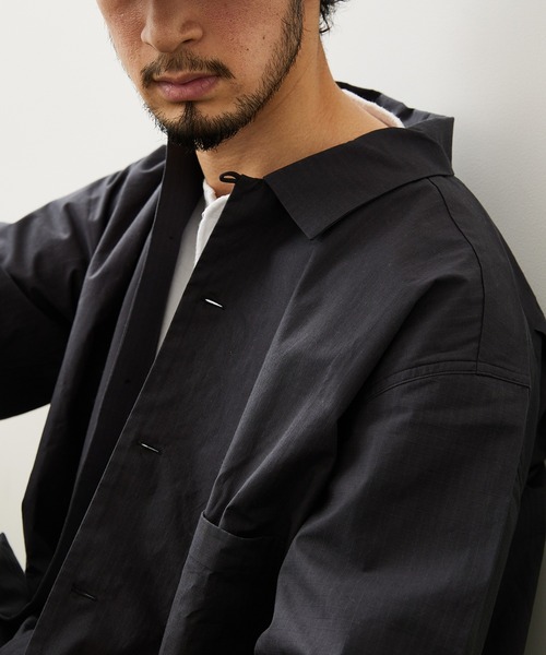 Snow Peak（スノーピーク）の「【Snow Peak/スノーピーク×JS】別注 焚 ライトリップストップ 半袖シャツ（シャツ/ブラウス・メンズ・ベージュ/クリアブラック・MEDIUM/LARGE）」の10枚目の写真