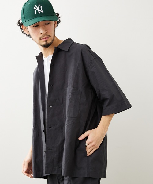 Snow Peak（スノーピーク）の「【Snow Peak/スノーピーク×JS】別注 焚 ライトリップストップ 半袖シャツ（シャツ/ブラウス・メンズ・ベージュ/クリアブラック・MEDIUM/LARGE）」の12枚目の写真